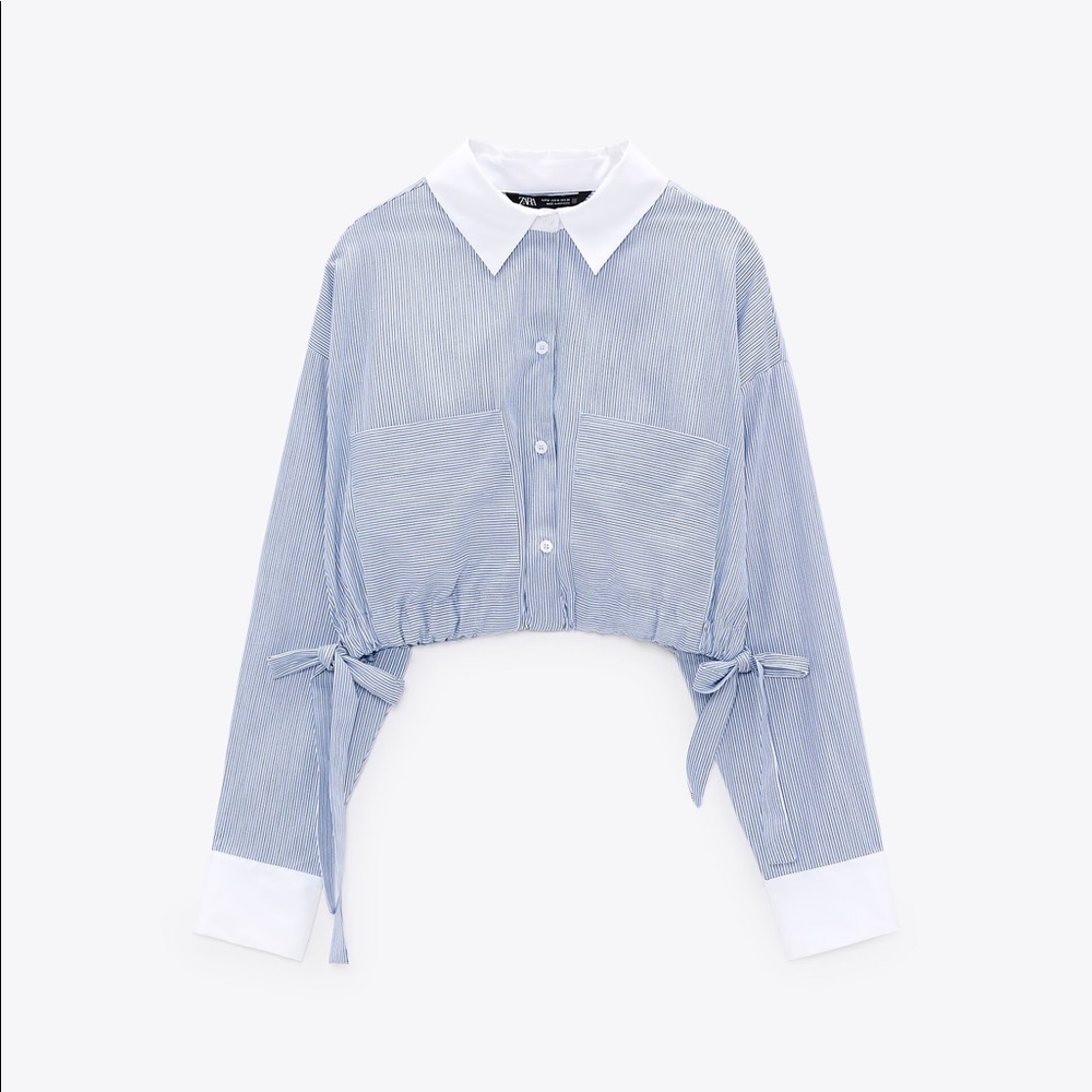 Contrast Poplin Top